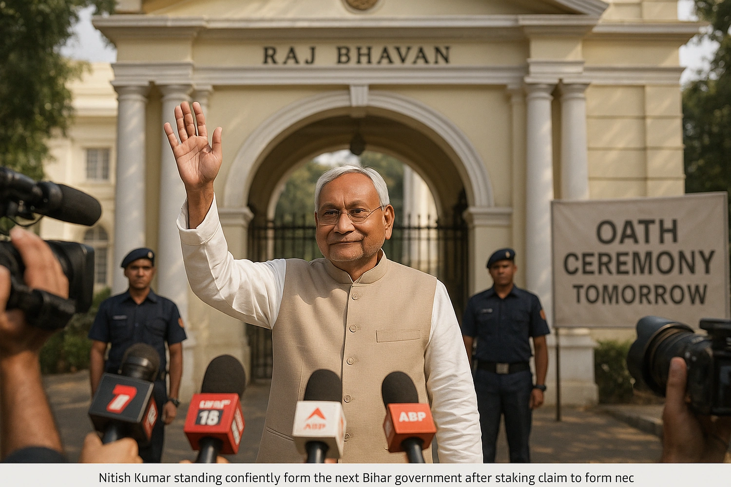 Nitish Kumar Stakes Claim to Form New Bihar Government, Oath Ceremony Tomorrow