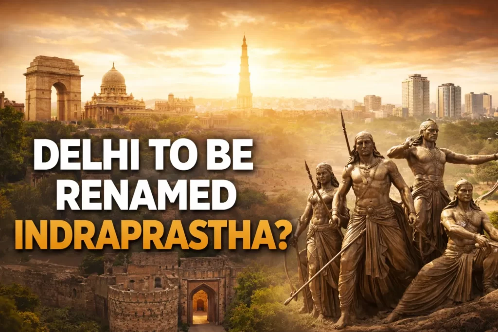 Debate over proposal to rename Delhi as Indraprastha after Keralam approval, highlighting history, identity, and politics.