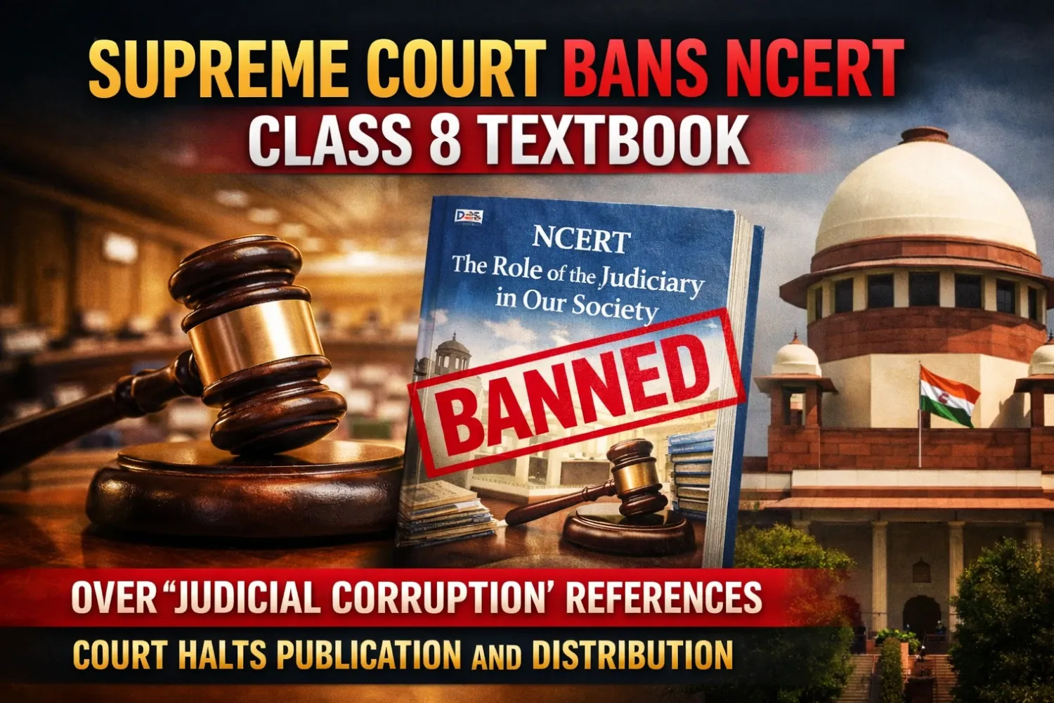 Supreme Court Bans NCERT Class 8 Textbook Over Judiciary Corruption References  
